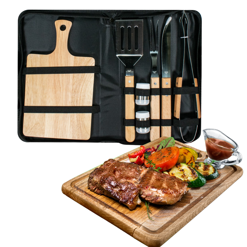 Kit Para Barbacoa Asados Parrillada 7 Pc