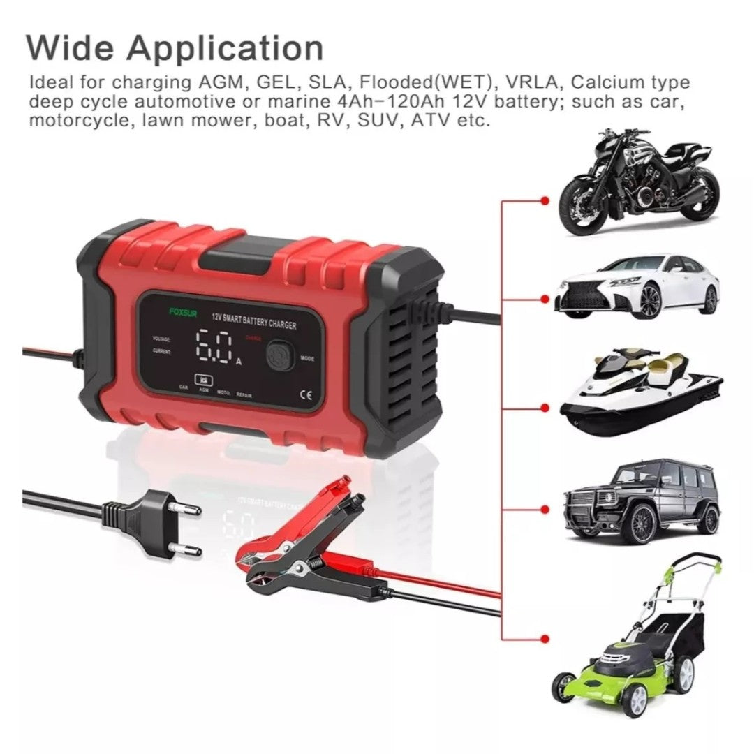 PowerCharge Pro™ – Cargador Inteligente para Baterías + Ratches (Rápido y Automático)