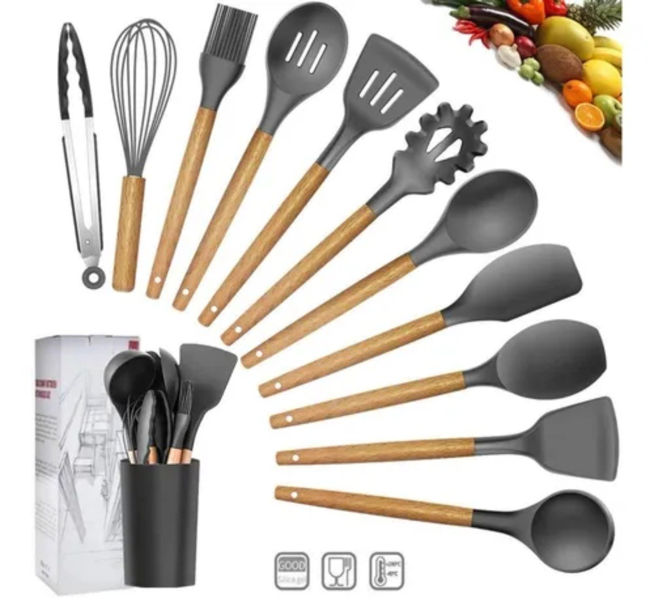 Juego de 12 utensilios de cocina de silicona