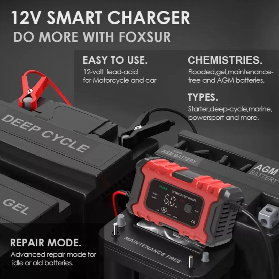 PowerCharge Pro™ – Cargador Inteligente para Baterías + Ratches (Rápido y Automático)